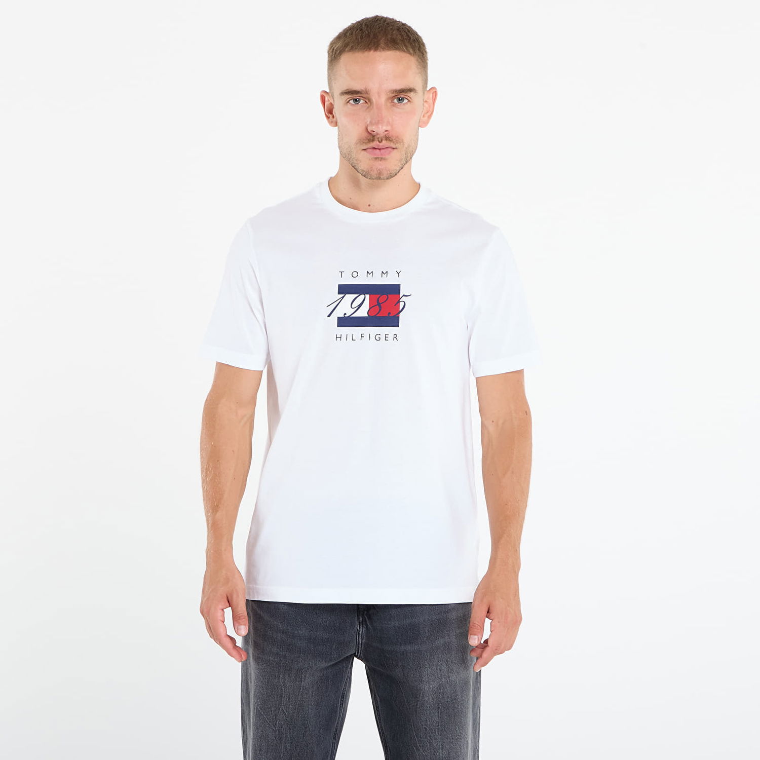 Тениска Tommy Hilfiger Tommy Hilfiger Linear Flag Graphic Tee Бяло | MW0MW41338 YBR, 0