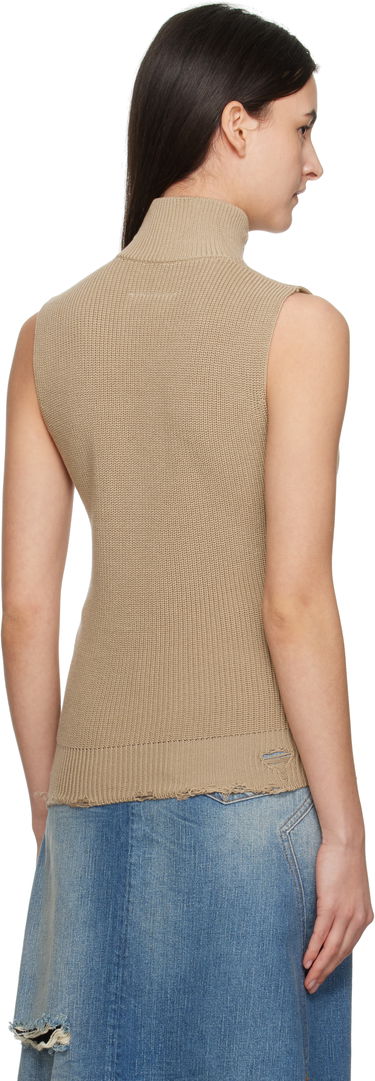 Пуловер Maison Margiela MM6 Maison Margiela Eaten Knit Zip-Up Vest Бежово | S52FB0095 M13089, 2