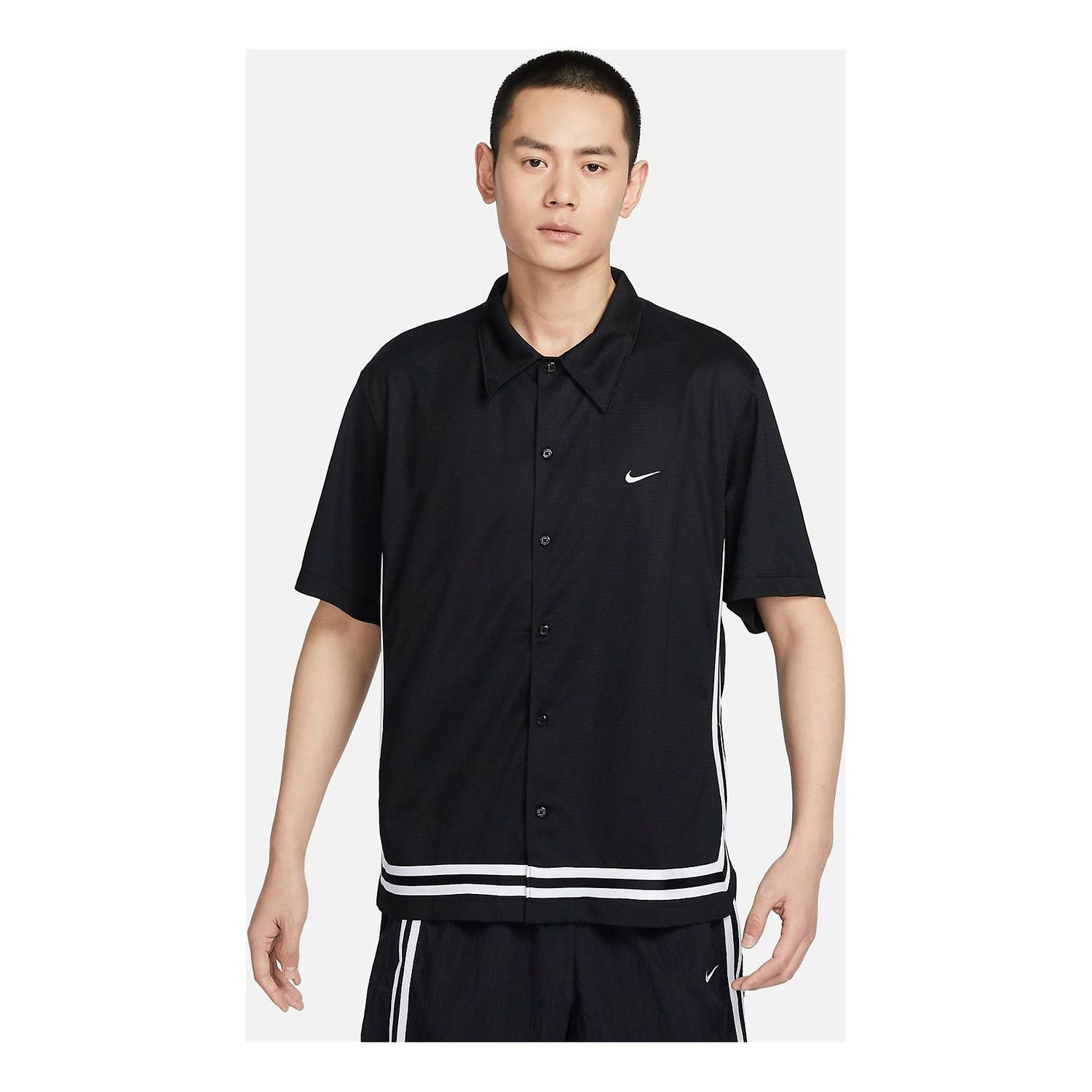 Риза Nike Men's Breathable Button-Down Basketball Shirt Черно | FN2876-010, 0
