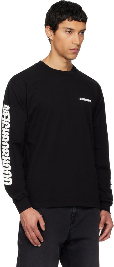 Тениска Neighborhood Neighborhood Long-Sleeve T-Shirt with Graphic Prints Черно | 252PCNH-LT01, 1