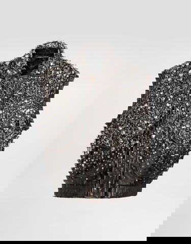 Жилетка Dolce & Gabbana Dolce & Gabbana Vintage Leather Crystal-Embellished Vest Черно | F7BD4ZGDDGAS8400, 0