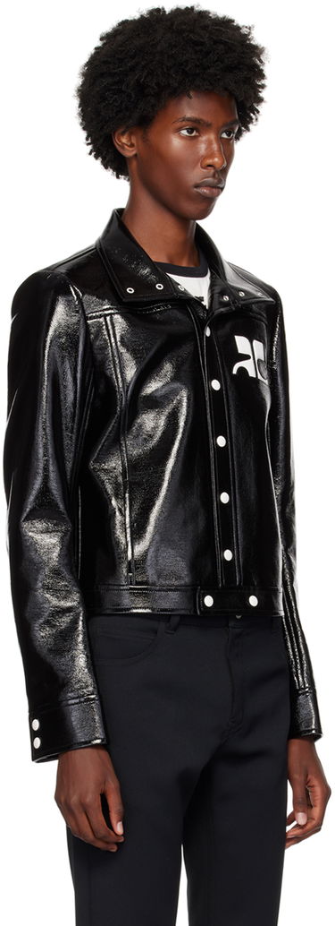 Яке Courrèges Vinyl Cropped Jacket Черно | PERCBL017VY0014, 1
