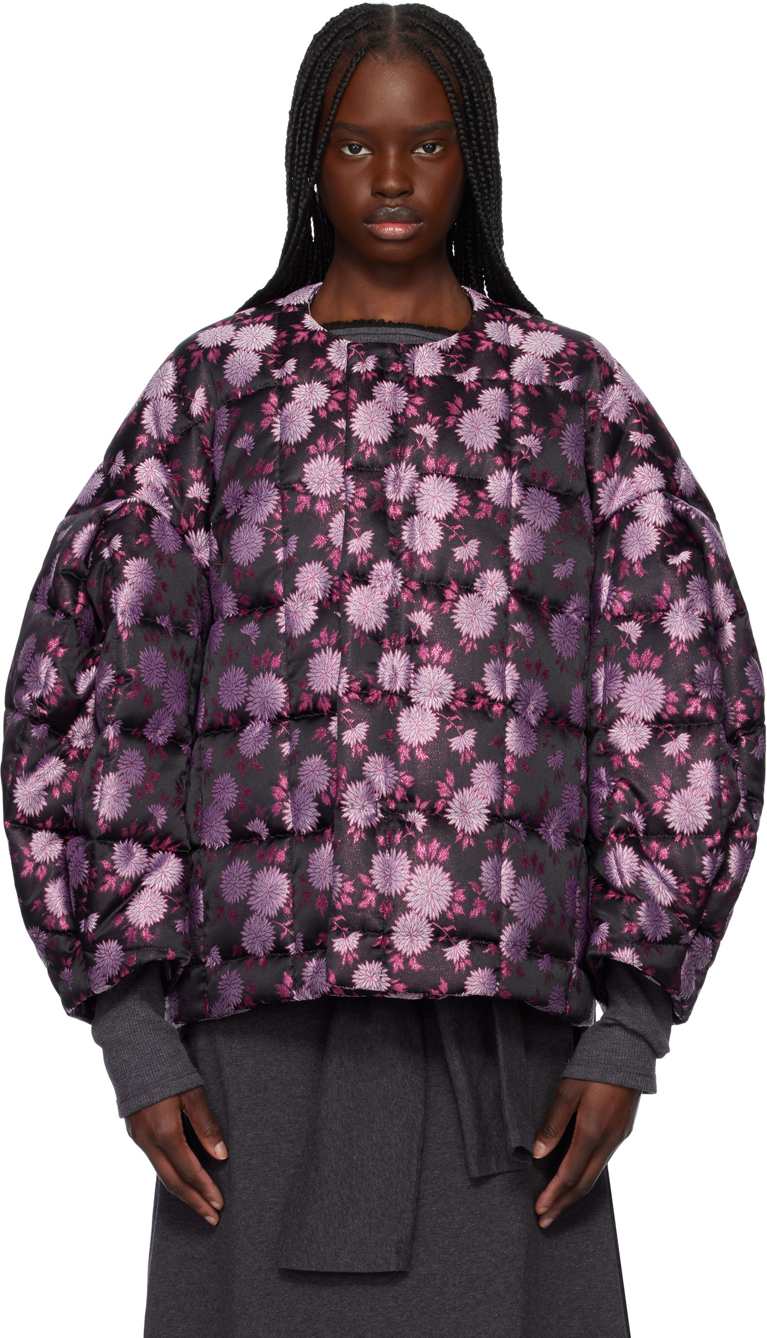 Пухо яке Comme des Garçons Comme des Garçons Floral Quilted Jacket Лилаво | GO-J032-051-1, 0