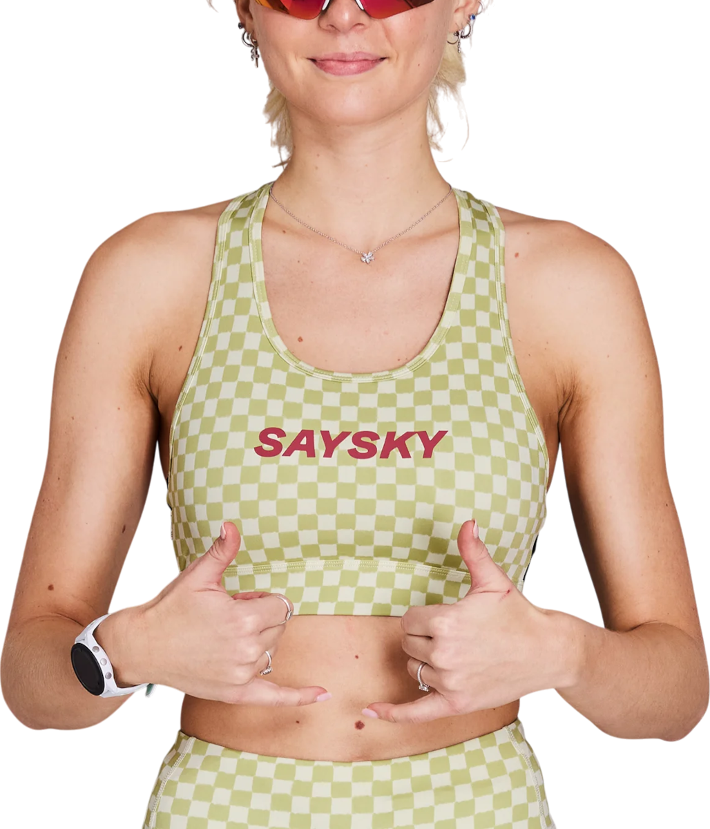 Сутиен Saysky Saysky Checker Combat Sports Bra Зелено | nwrsb30c1034, 0