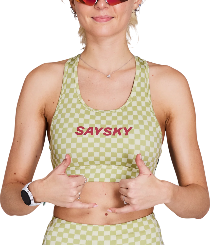Сутиен Saysky Saysky Checker Combat Sports Bra Зелено | nwrsb30c1034