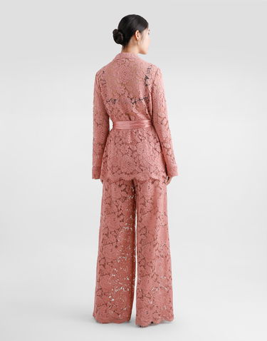 Пижама Dolce & Gabbana Dolce & Gabbana Floral Cordonetto Lace Pajama Shirt Розово | F5R56THLM7LF0473, 2