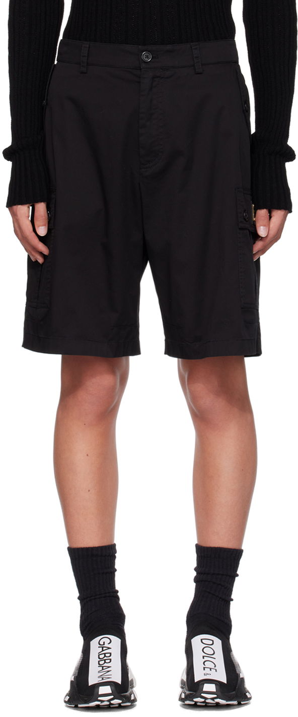 Къси панталони Dolce & Gabbana Black Plate Shorts Черно | GV5IHTFUFJR