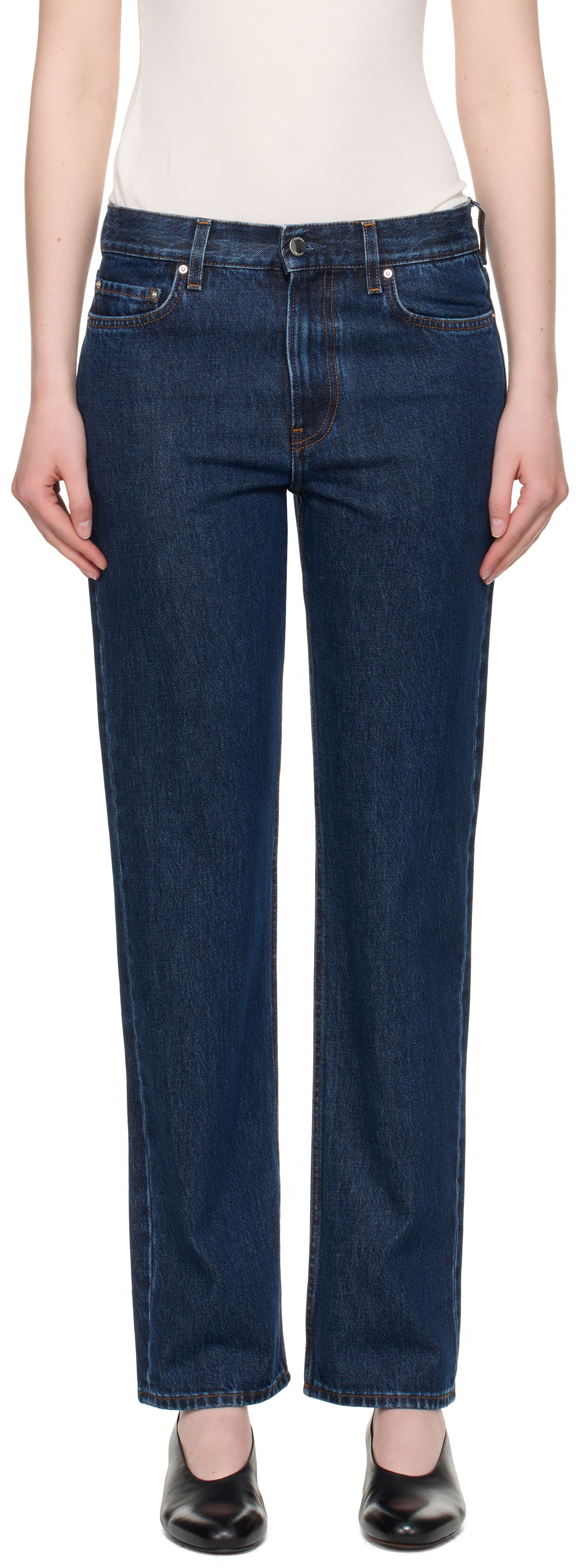Дънки TOTEME TOTEME Low Straight Jeans Синьо | 252-WRB0270-FB0045, 0