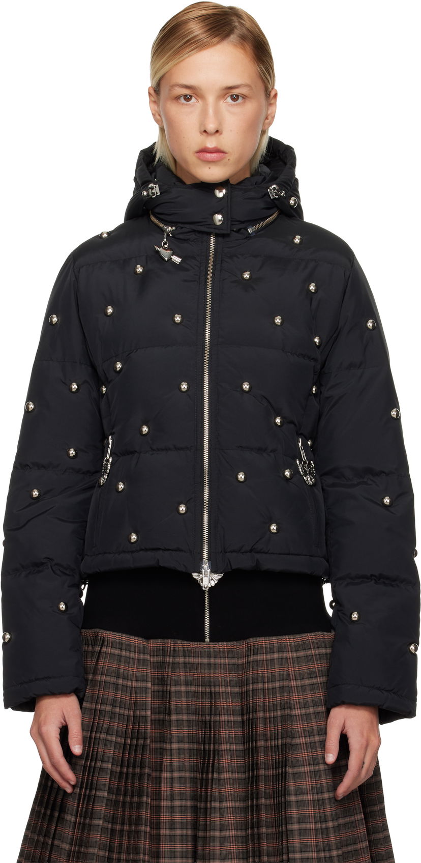 Пухо яке Chopova Lowena Chopova Lowena Fallout Studded Down Puffer Jacket Черно | 5328
