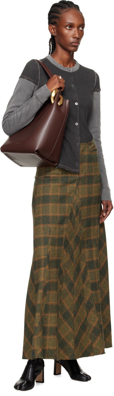 Голяма пазарска чанта JW Anderson JW Anderson 'The JWA Corner Bucket' Leather Tote with Sculptural Handle Кафяво | HB0737-LA0232, 3