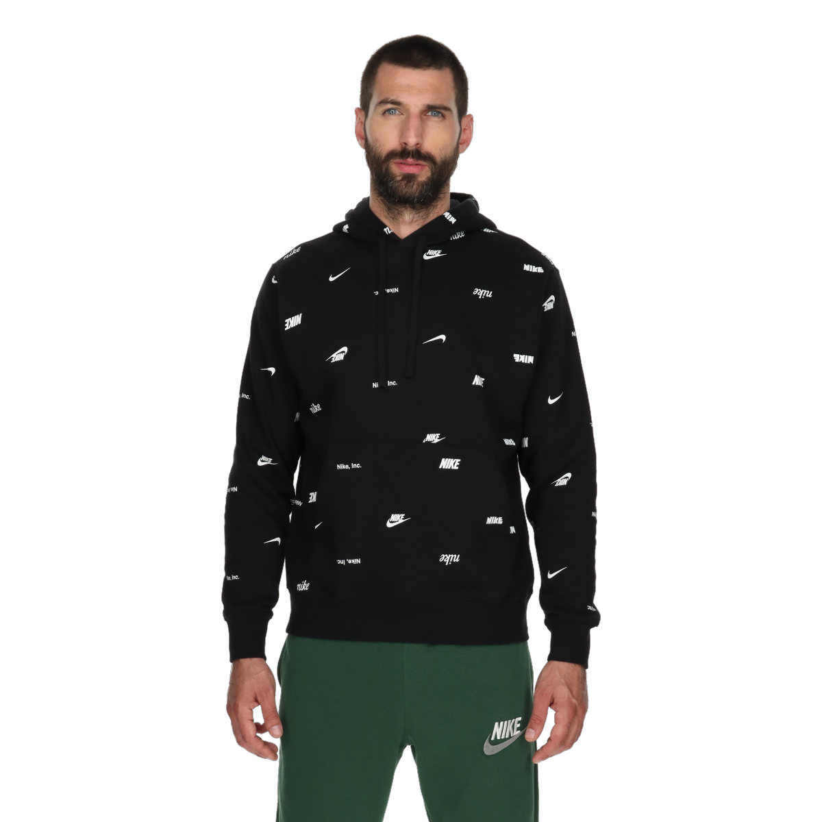 Суитчър Nike M NK CLUB+ BB PO AOP HOODIE Черно | FB7434-010, 0