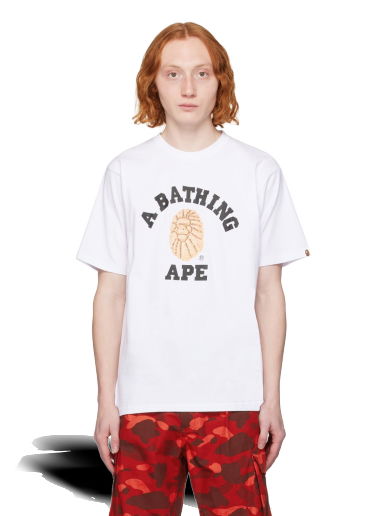 Тениска BAPE White Jewels College T-Shirt Бяло | 001TEJ801032M