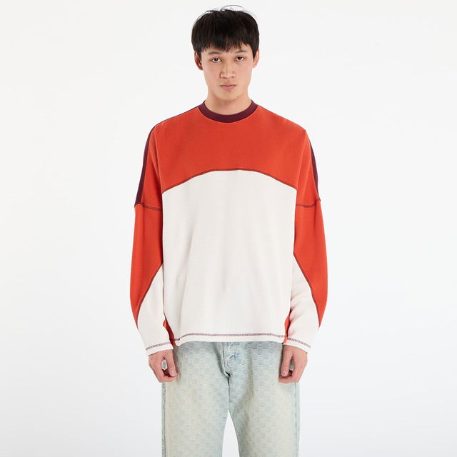La Cienega Sports Waffle Knit Color Block Long-Sleeve Top