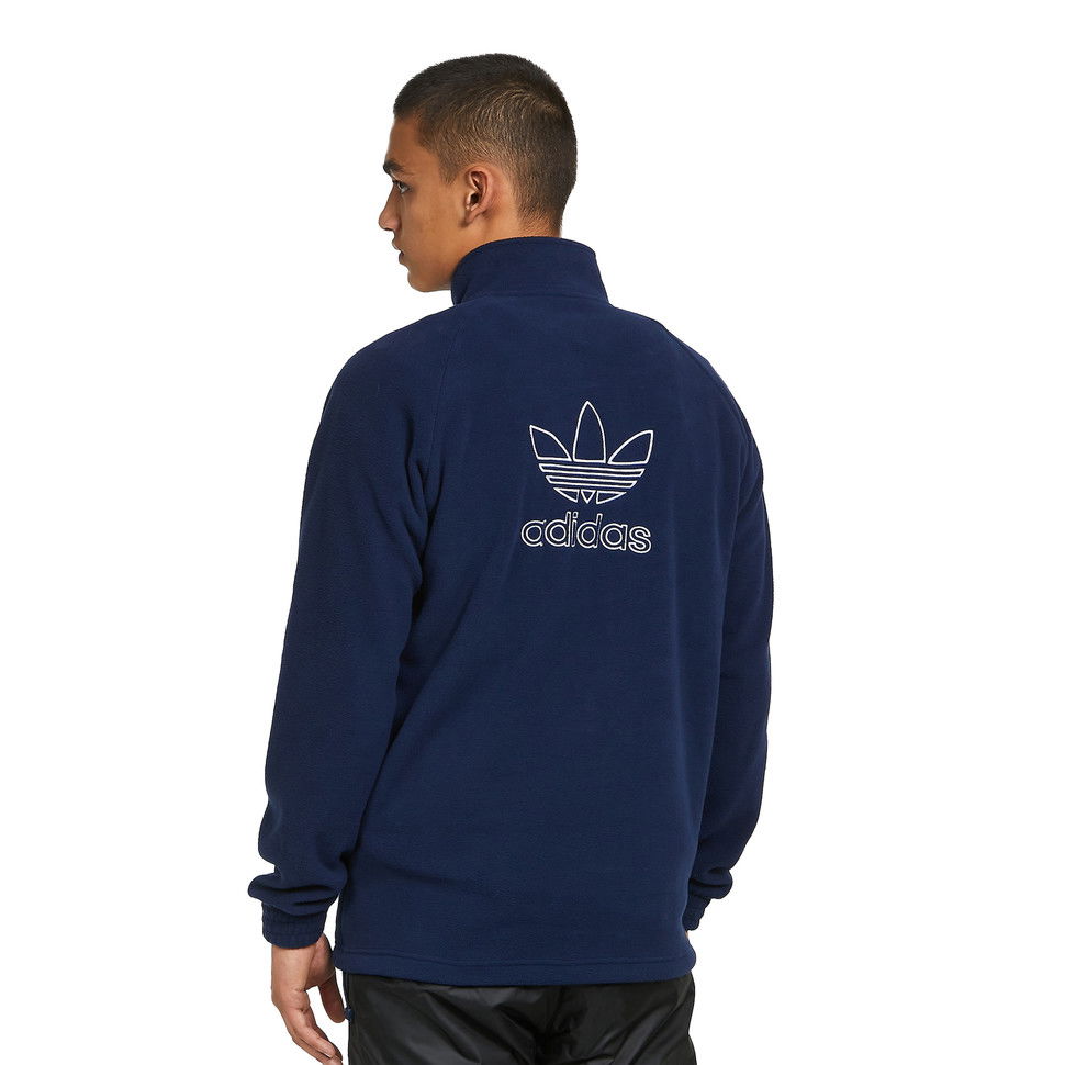 Суитчър adidas Originals Trefoil Teddy Fleece Jacket Тъмно синьо | HK7296, 1
