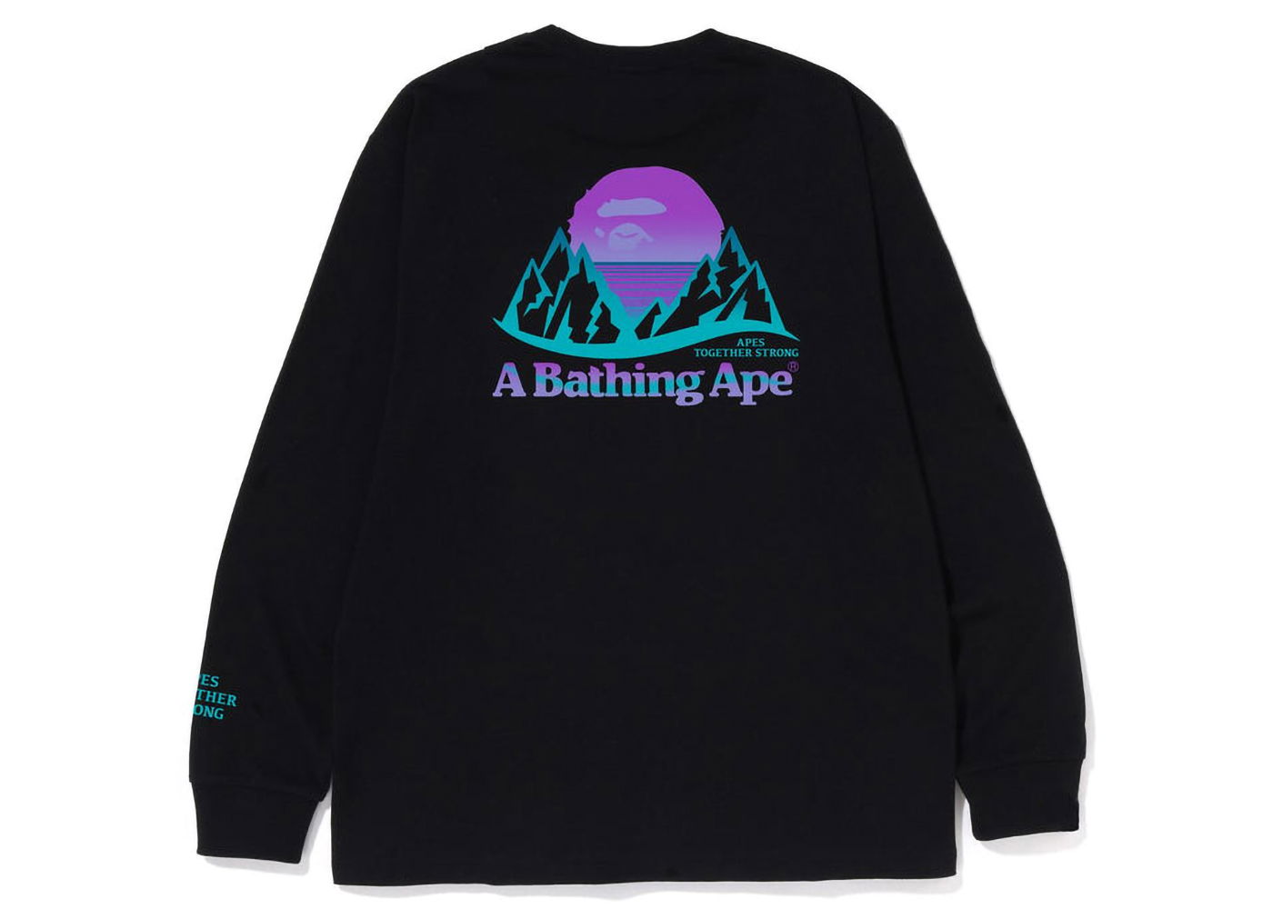 Тениска BAPE Mountain L/S Tee Черно | 1I80-111-015, 0