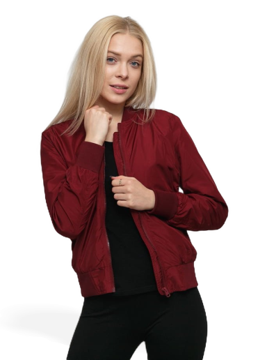 Яке бомбър Urban Classics Ladies Light Bomber Jacket Бургунди | tb1217 vínová