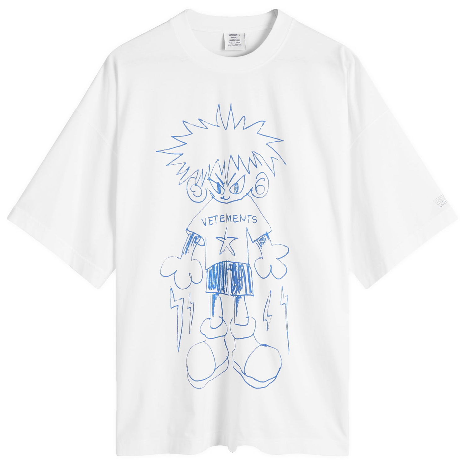 Тениска VETEMENTS Drawing T-Shirt Бяло | UA65TR700W, 0