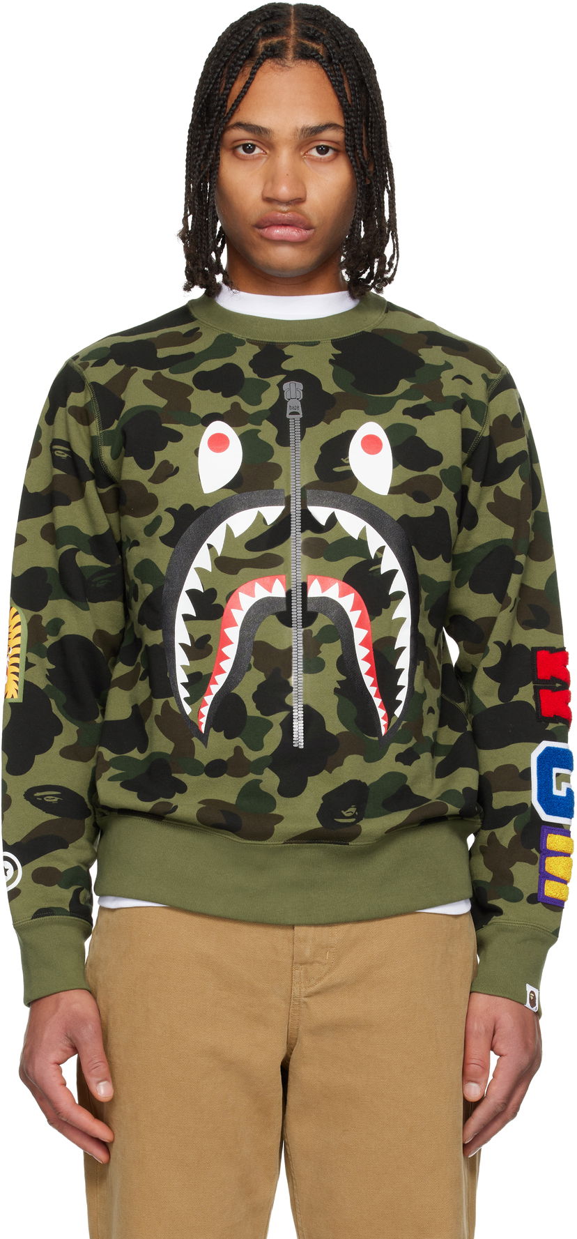 Суитчър BAPE 1st Camo Shark Graphic Crewneck Sweatshirt Многоцветен | 001SWL801011M