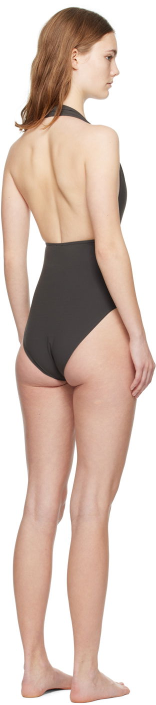 Бански TOTEME TOTEME Halterneck One-Piece Swimsuit Сиво | 242-WSW1912-FB0097, 2