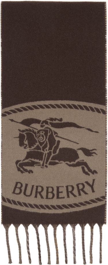 Шал Burberry Burberry Reversible Knight Stamp Scarf Кафяво | 8109747, 0