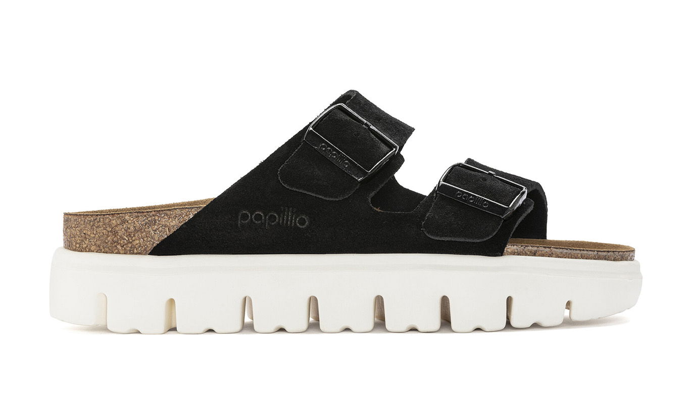 Кецове и обувки Birkenstock Arizona Chunky Suede Leather Narrow Fit Черно | 1023717, 0