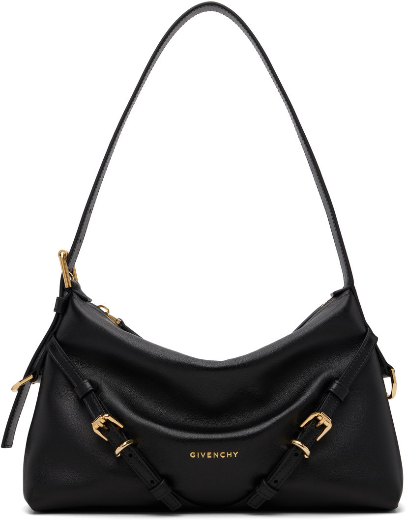 Чанта през рамо Givenchy Mini Voyou Leather Shoulder Bag with Buckle Detail Черно | BB514XB2AE001
