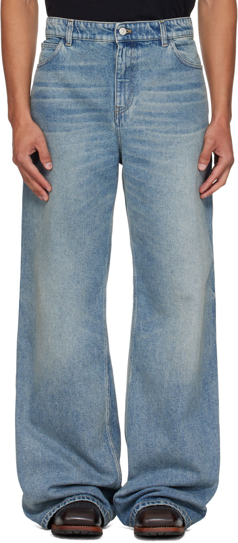 Дънки Courrèges Courrèges Hammer Baggy Jeans Синьо | VESDPA241DE0041