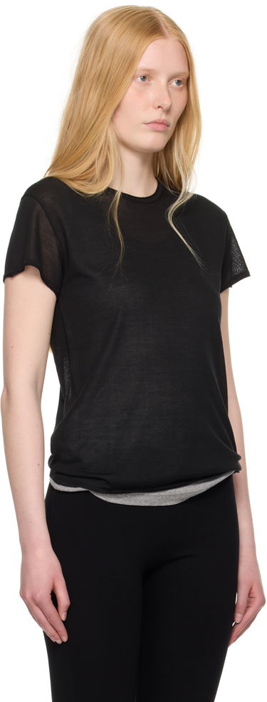 Тениска TOTEME TOTEME Silk T-Shirt Черно | 252-WRT0476-YA0173, 1