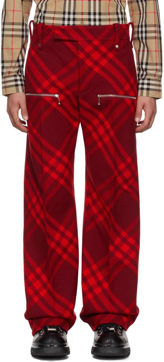 Панталони Burberry Check Trousers Червено | 8079154, 0