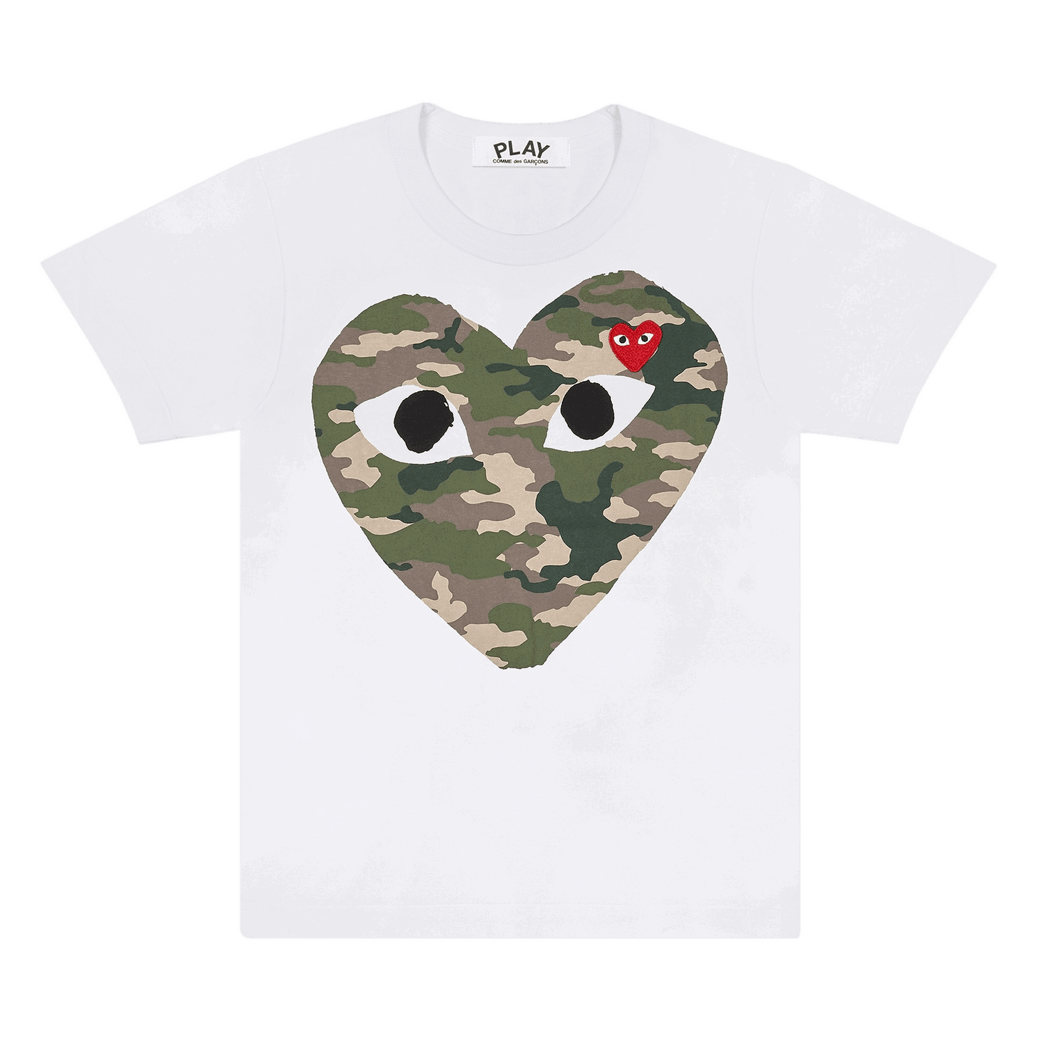 Тениска Comme des Garçons PLAY Camouflage Heart T-Shirt Бяло | AZ T242 051 1, 0