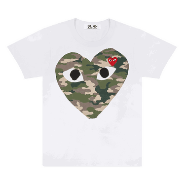 Тениска Comme des Garçons PLAY Camouflage Heart T-Shirt Бяло | AZ T242 051 1, 0