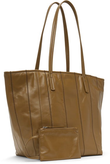 Голяма пазарска чанта BY FAR BY FAR Club Leather Tote Кафяво | MWBTT001LL031BR044PA, 1