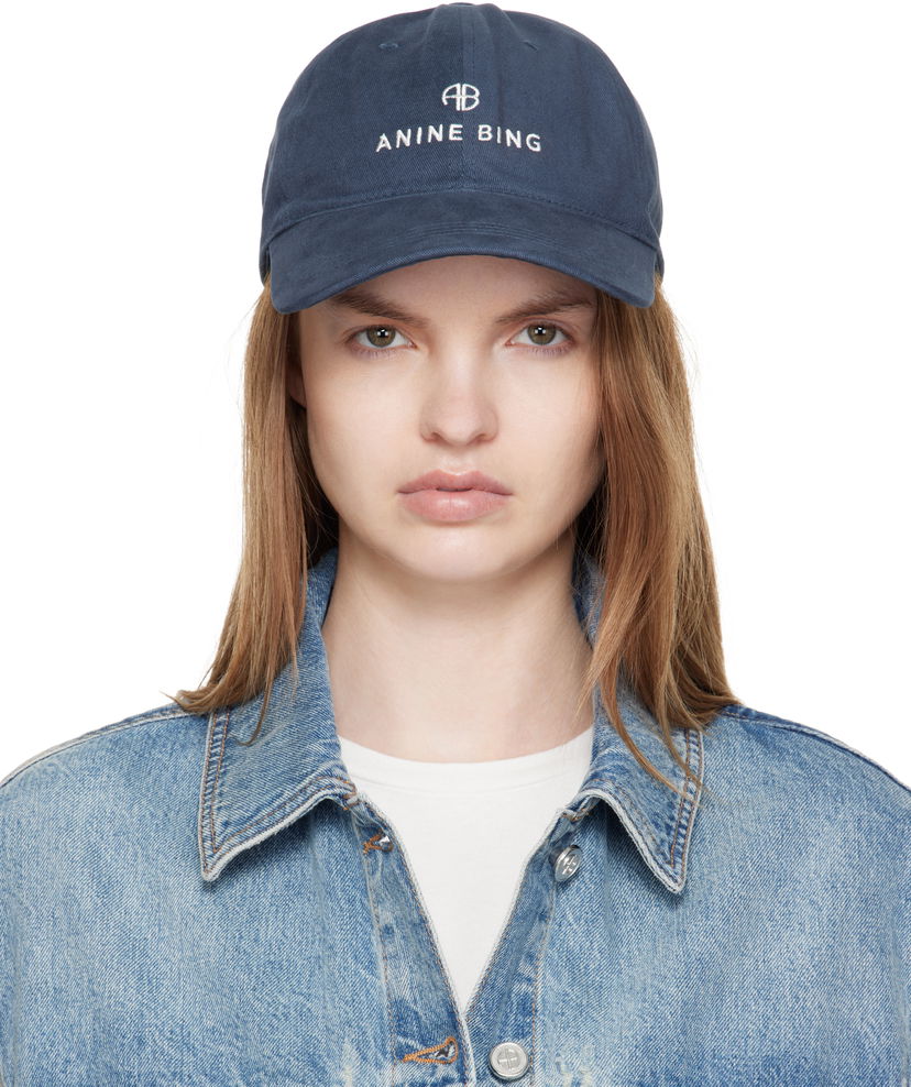 Шапка с козирка Anine Bing Anine Bing Jeremy Baseball Cap Тъмно синьо | A-12-9084-BEL26