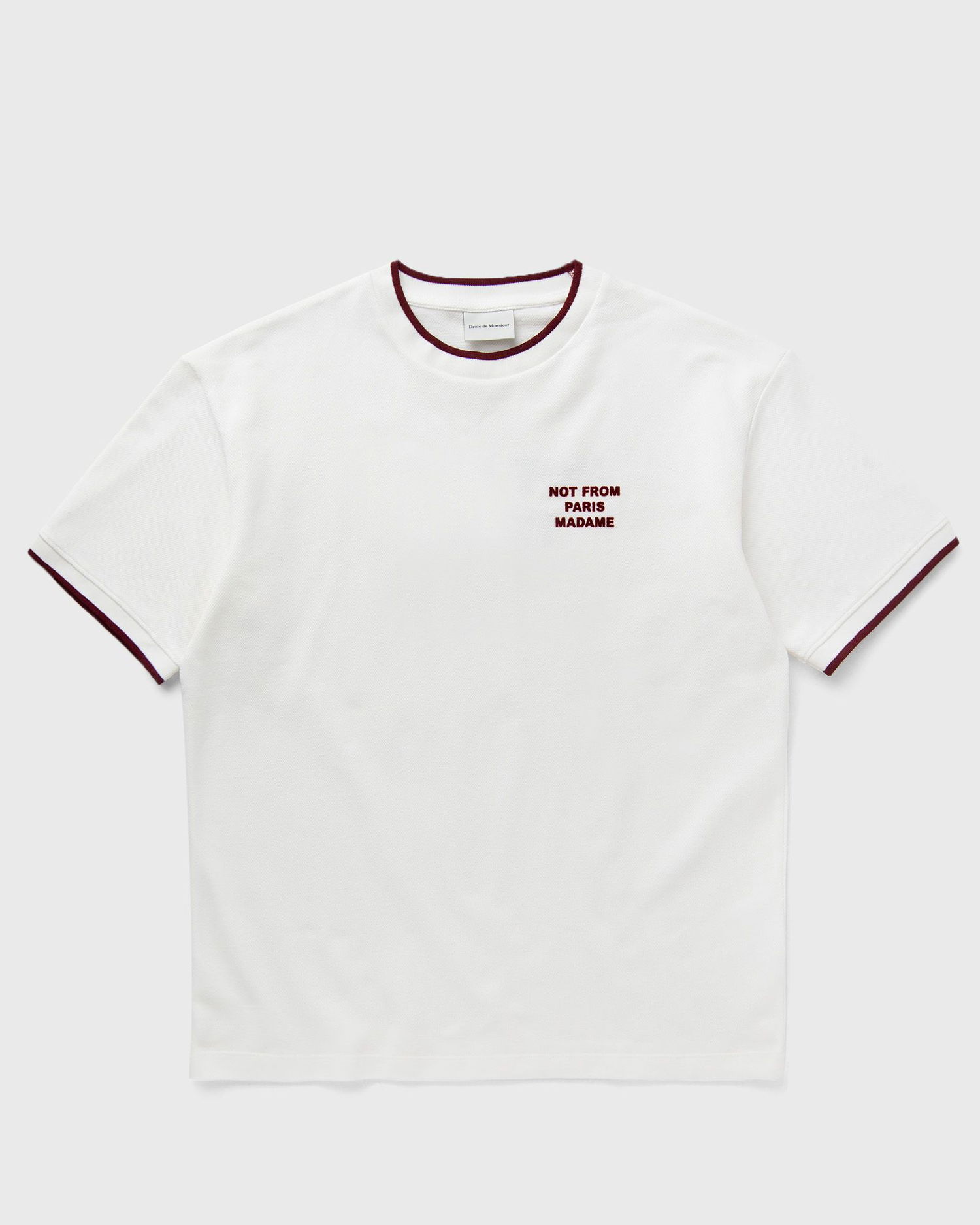 Тениска Drôle de Monsieur Slogan PiquÈ T-shirt Бяло | H-TS262-CO167-OW, 0