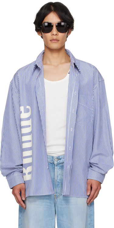 Риза Rhude Rhude Side Logo Long Sleeve Shirt Синьо | RHPF25SR10012, 0