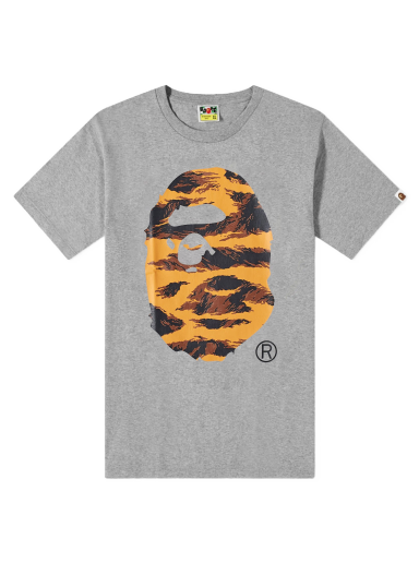 Тениска BAPE Tiger Camo Head Tee Сиво | 001TEI701008F-GRA