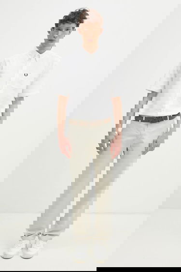 Риза Fred Perry Short-Sleeve Button-Down Shirt with Pocket, Regular Fit Бяло | M8730.100, 4