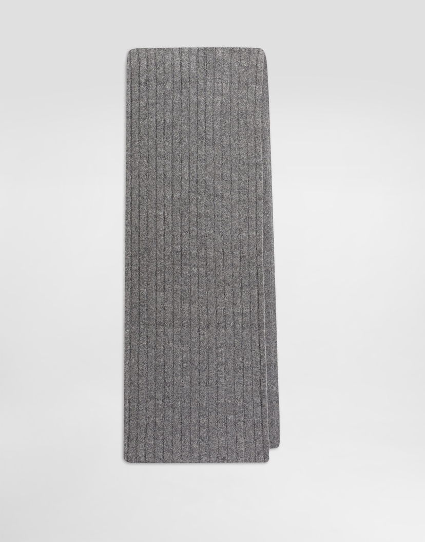Шал Dolce & Gabbana Dolce & Gabbana Cashmere Flat Rib Knit Scarf Сиво | FXR15ZJBW0SN5822