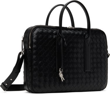 Чанта за пътуване Bottega Veneta Woven Leather Briefcase Черно | 766361V2HL18803, 1
