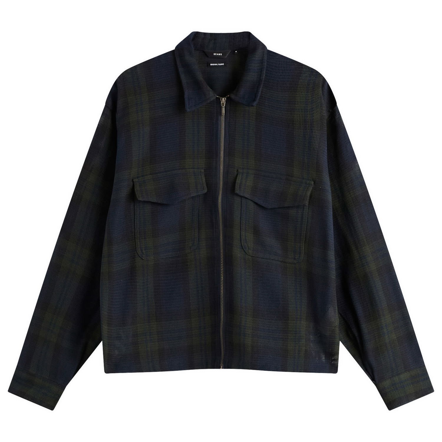 Яке BEAMS Mesh Check Shirt Jacket, Size Small Тъмно синьо | 1111-1286-147-79, 0