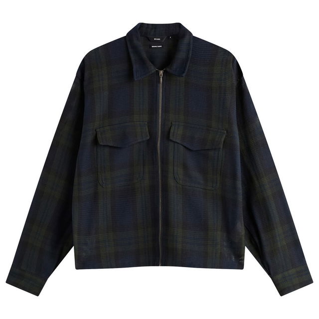 Mesh Check Shirt Jacket, Size Small