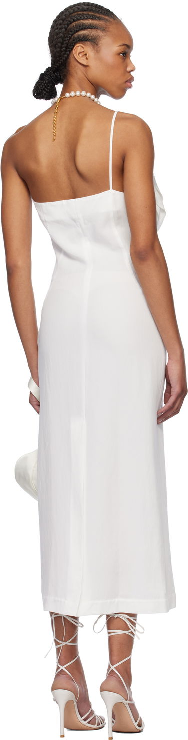 Pокля Blumarine Blumarine Sheath Rose Detail Midi Dress Бяло | P522A627A, 2