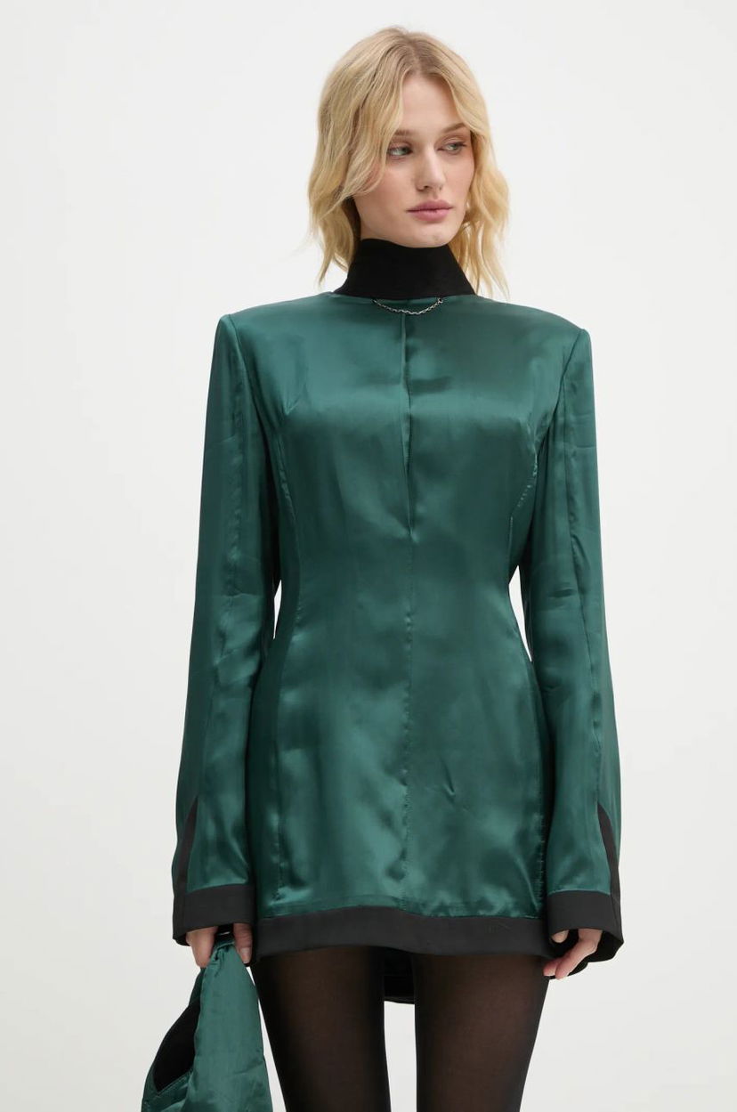 Pокля Maison Margiela Green Satin Mini Dress Зелено | S62DA0036.S41355