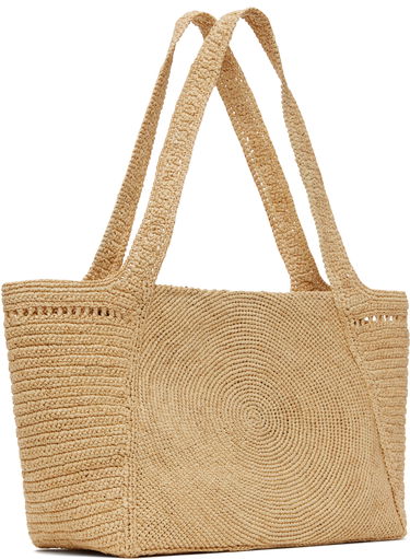 Голяма пазарска чанта Stella McCartney Stella McCartney Logo Raffia Medium Tote Бежово | 7B0107WP0375, 2