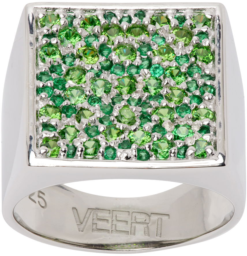Пръстен VEERT The Multi Square Signet Ring Зелено | SRI1350-WG, 0