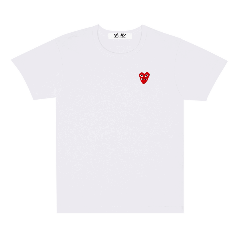 Тениска Comme des Garçons PLAY Double Heart T-Shirt Бяло | AZ T287 051 2