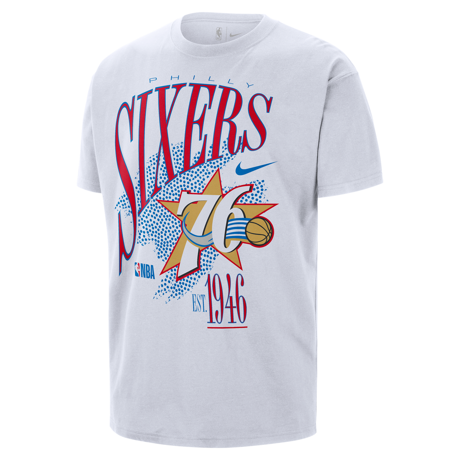 Тениска Nike Philadelphia 76ers Hardwood Classics NBA T-Shirt Cotton Бяло | HV5706-100, 0