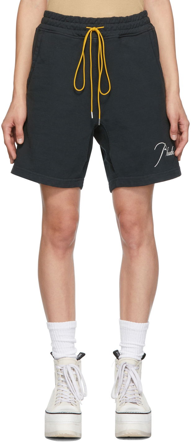Къси панталони Rhude Logo Sweat Shorts Черно | RHFW21SH02012372, 0