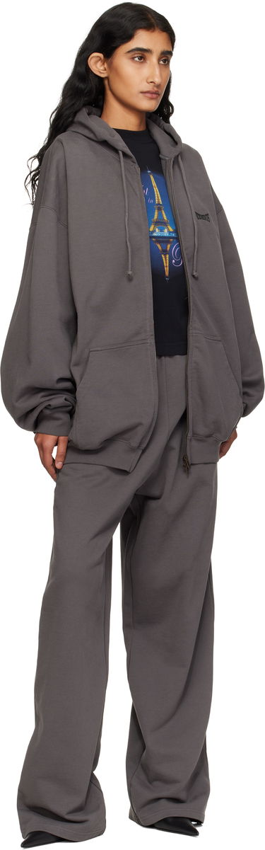 Суитчър VETEMENTS Vetements Oversized Zip-Up Hoodie Сиво | UH76ZU160M, 3