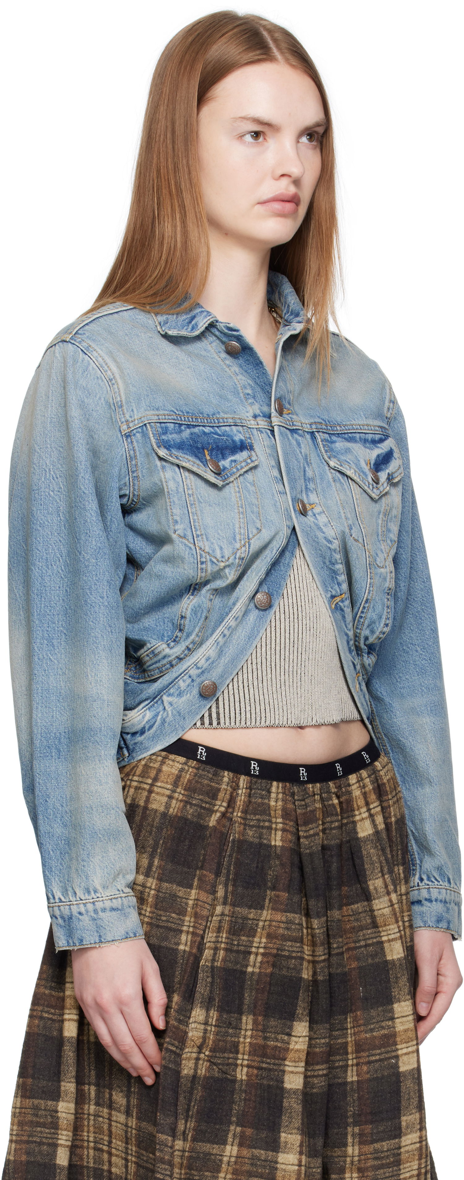 Яке R13 R13 Wrap Around Trucker Jacket Синьо | R13WD182-D343A, 1